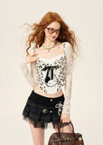 Lace Leopard Kitten Tee