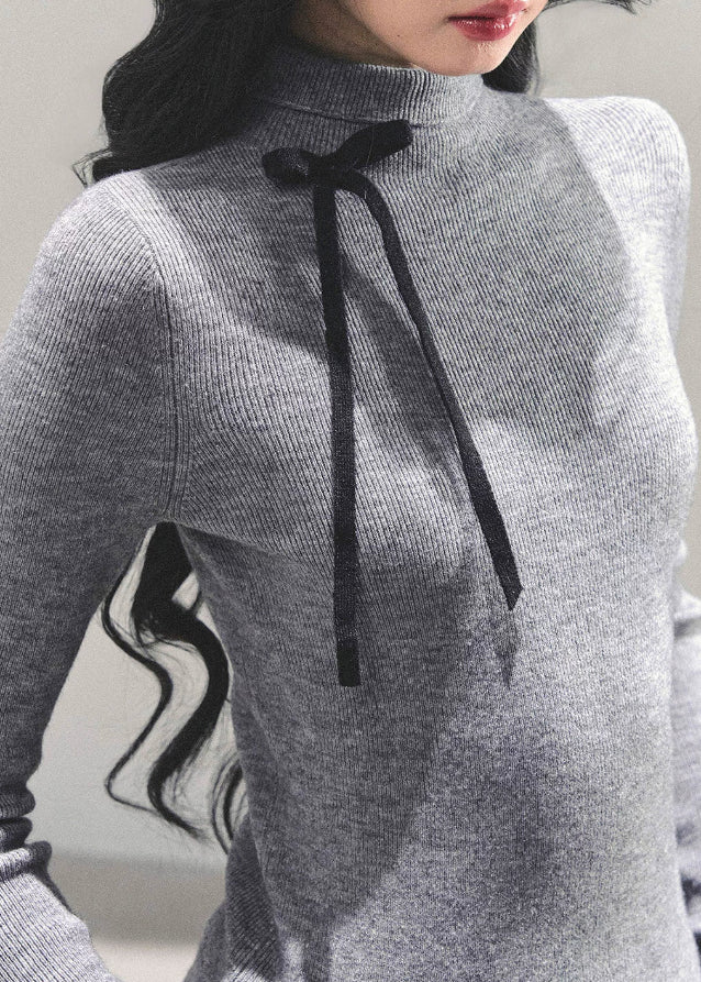 AOMALM, velvety knit top, semi turtleneck top, Korean feminine top, autumn winter knitwear, soft slim fit top, 
K-fashion long sleeve shirt, stretchy warm base layer, chic Korean style clothing, stylish women’s basics, 
premium knit top for winter, fashionable inner wear women's 2025