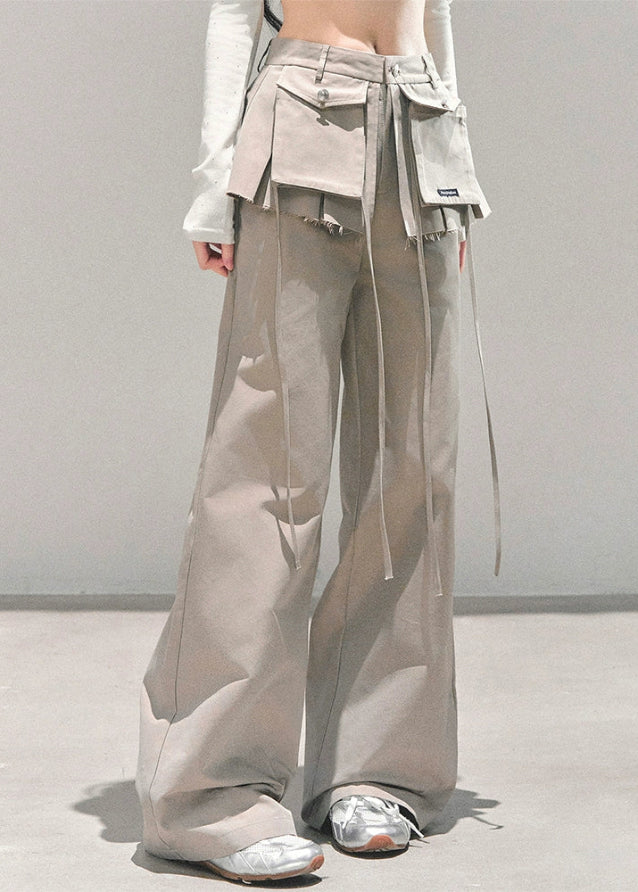 wide leg cargo pants women, bf style trousers, lazy style pants, american street fashion pants, autumn winter wide pants, oversized cargo trousers, utility design pants, korean streetwear bottom, baggy cargo pants women, fw25 fashion
