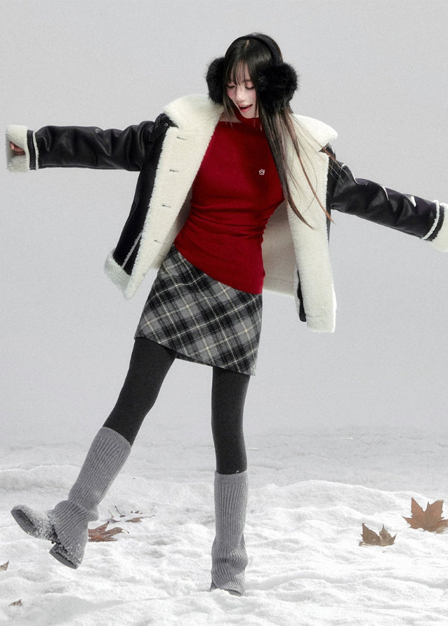 Fragile Heart off shoulder knit, red one shoulder top, Korean romantic sweater, feminine slanted shoulder knitwear, soft cotton knit top, gentle girly red sweater, trendy off-shoulder knit blouse, elegant Korean knitwear, winter romantic knit top, scarlet feminine top, AW Korean pretty girl style