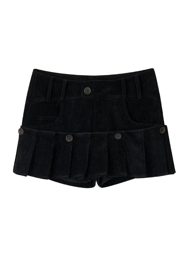 VIAPITTI detachable skirt, two-in-one mini shorts, edgy Korean fashion, luxury streetwear women, autumn winter outfit, street couture skirt, retro utility bottoms, minimalist street fashion, modern K-fashion 2025, dual layer mini skirt, urban feminine outfit, detachable streetwear, edgy chic Korean style
