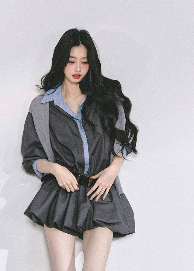 korean plaid dress, two piece set women, korean preppy outfit, hepburn style dress, autumn mini skirt set, belted plaid outfit women, seoul fashion 2025, korean chic preppy look, vintage school girl outfit, trendy korean clothing, blue check dress, elegant french plaid outfit, waist slimming short dress, korean matching set women, nom alm fashion