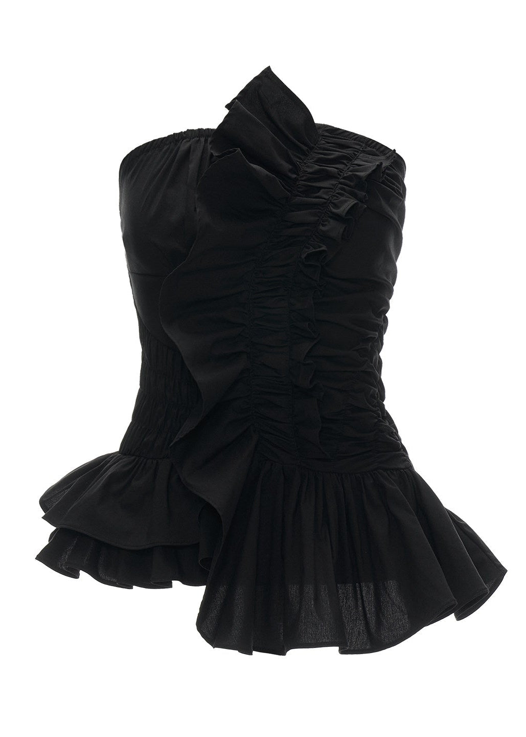 Y2K bandeau top styled with a pleated skirt