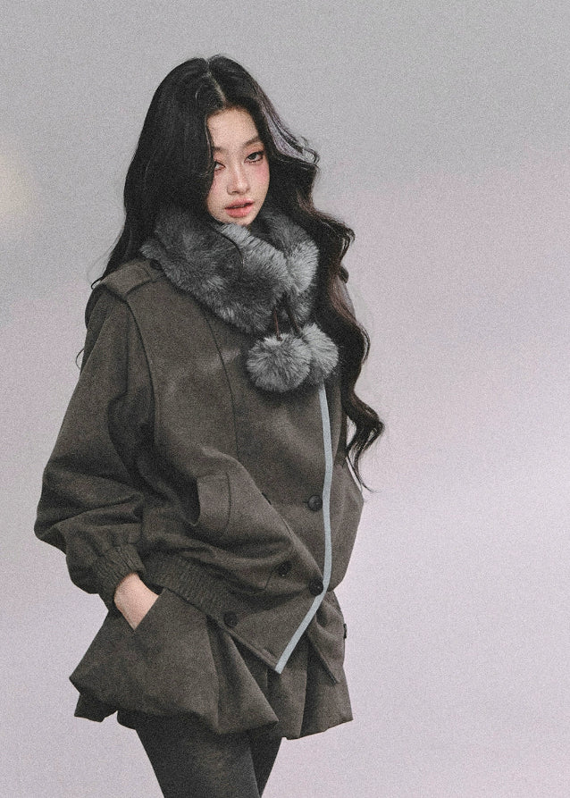 French wool suit set, women's blazer two-piece, autumn blazer outfit, luxury wool skirt set, Korean fashion suit set, bud skirt outfit, fall winter two-piece set, elegant French style outfit, Korean American street style set, women's oversized blazer, soft wool jacket outfit, urban chic women's set, K-fashion wool blazer, boutique women's suit set, trendy fall skirt set, winter fashion two-piece, high-end women's blazer set
