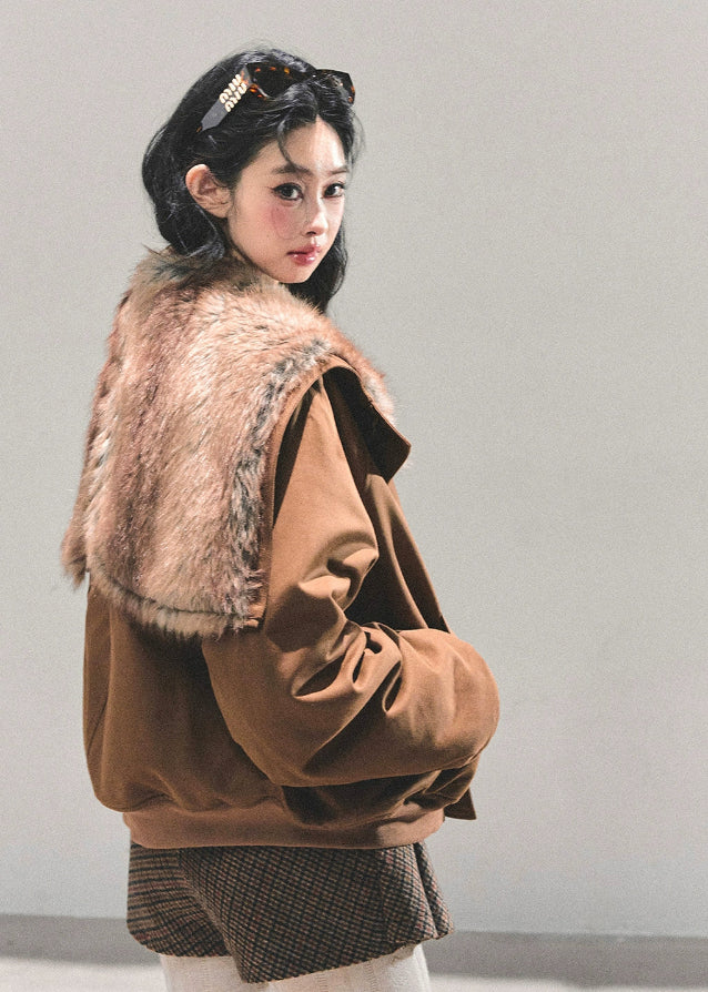 plush winter coat, loose faux fur coat, womens fluffy jacket, cozy winter outerwear, soft sherpa coat, warm plush coat women, fw25 fluffy jacket, korean winter fashion, teddy coat women, street cozy outer
