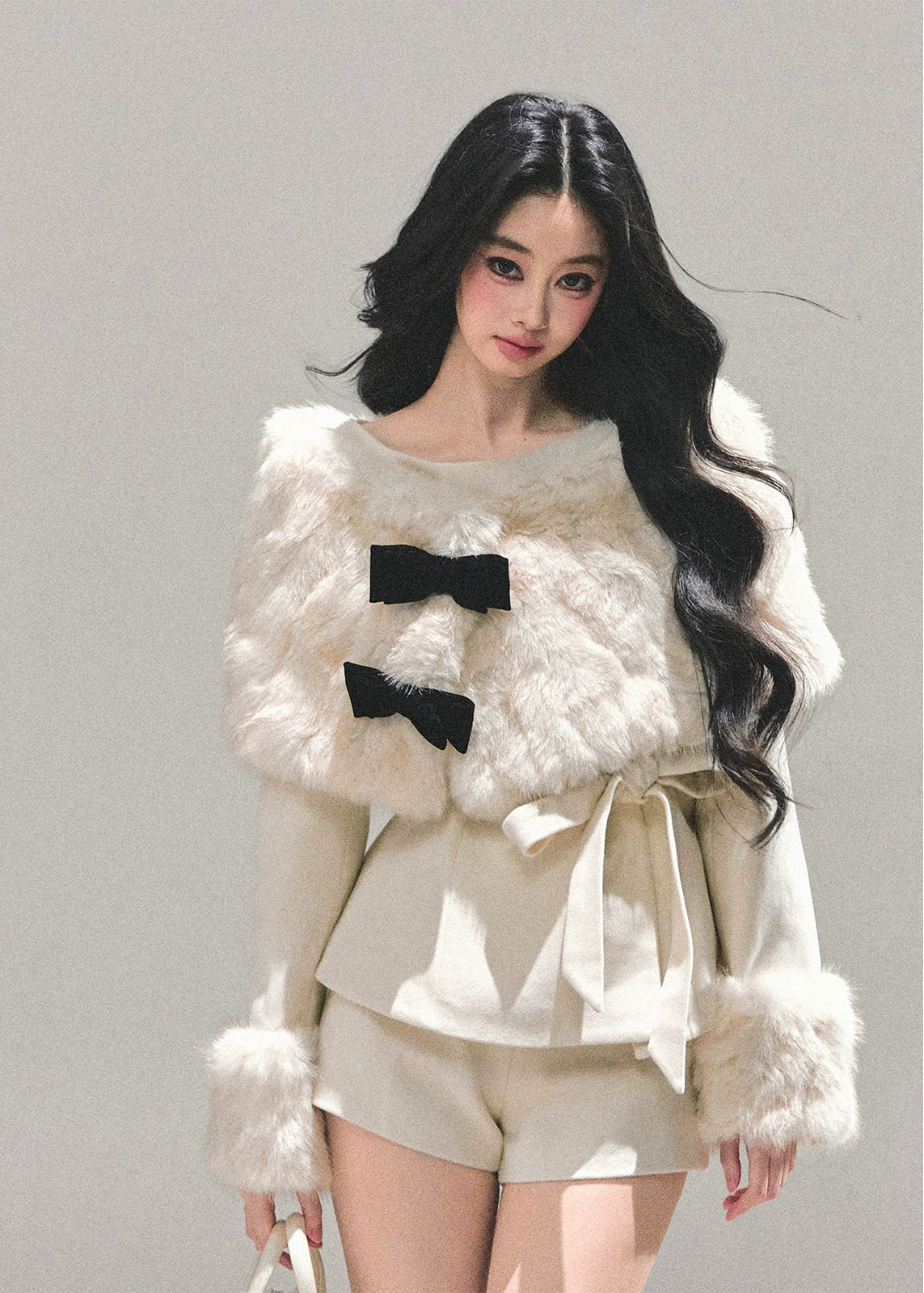 French winter set, faux fur cape outfit, Christmas luxury outfit women, AOMALM winter collection, feminine Korean winter style, three-piece winter suit women, holiday date outfit Korean, faux fur jacket set, winter mini skirt set, elegant winter coordinates, warm stylish winter clothes, luxury faux fur top, French romantic outfit, Korean fashion winter 2025, AOMALM apparel, holiday bow jacket, cottagecore winter outfit, soft girl winter aesthetic, Christmas outfit women Korea, chic winter layering set.