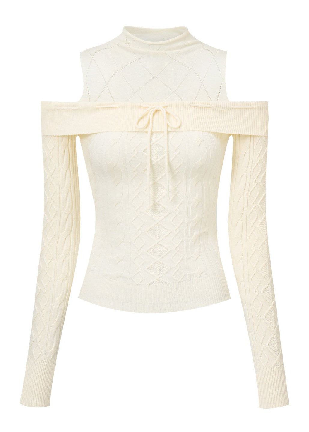 fitted off shoulder sweater top for elegant everyday styling