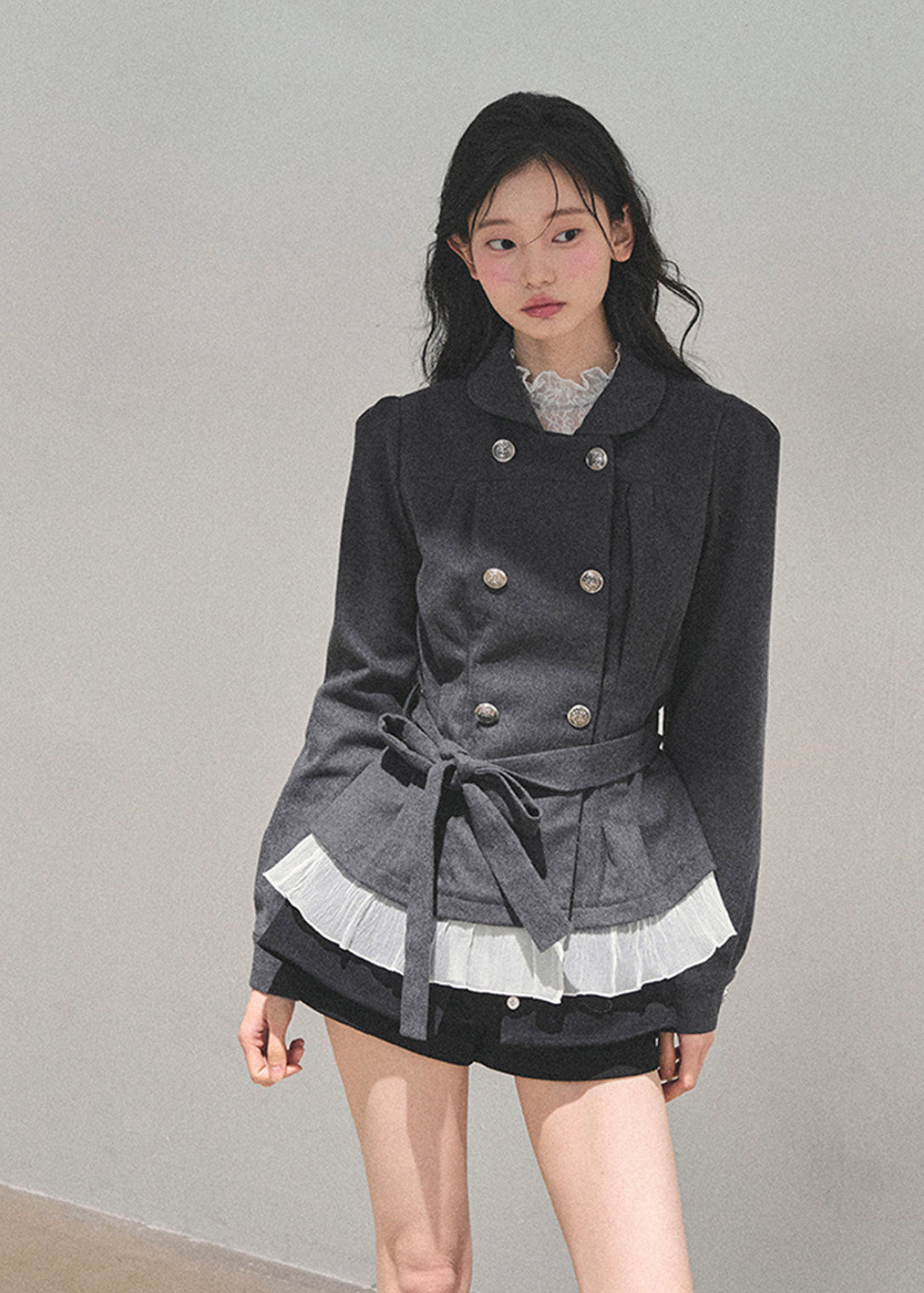 AOMALM blazer, French style blazer women, Korean feminine blazer, winter women blazer, waist tie blazer, tailored blazer women, soft structure blazer, elegant winter jacket women, Korean fashion blazer, French chic outerwear, slim fit blazer women, autumn winter blazer, feminine jacket women, casual dressy blazer, Korean aesthetic clothing