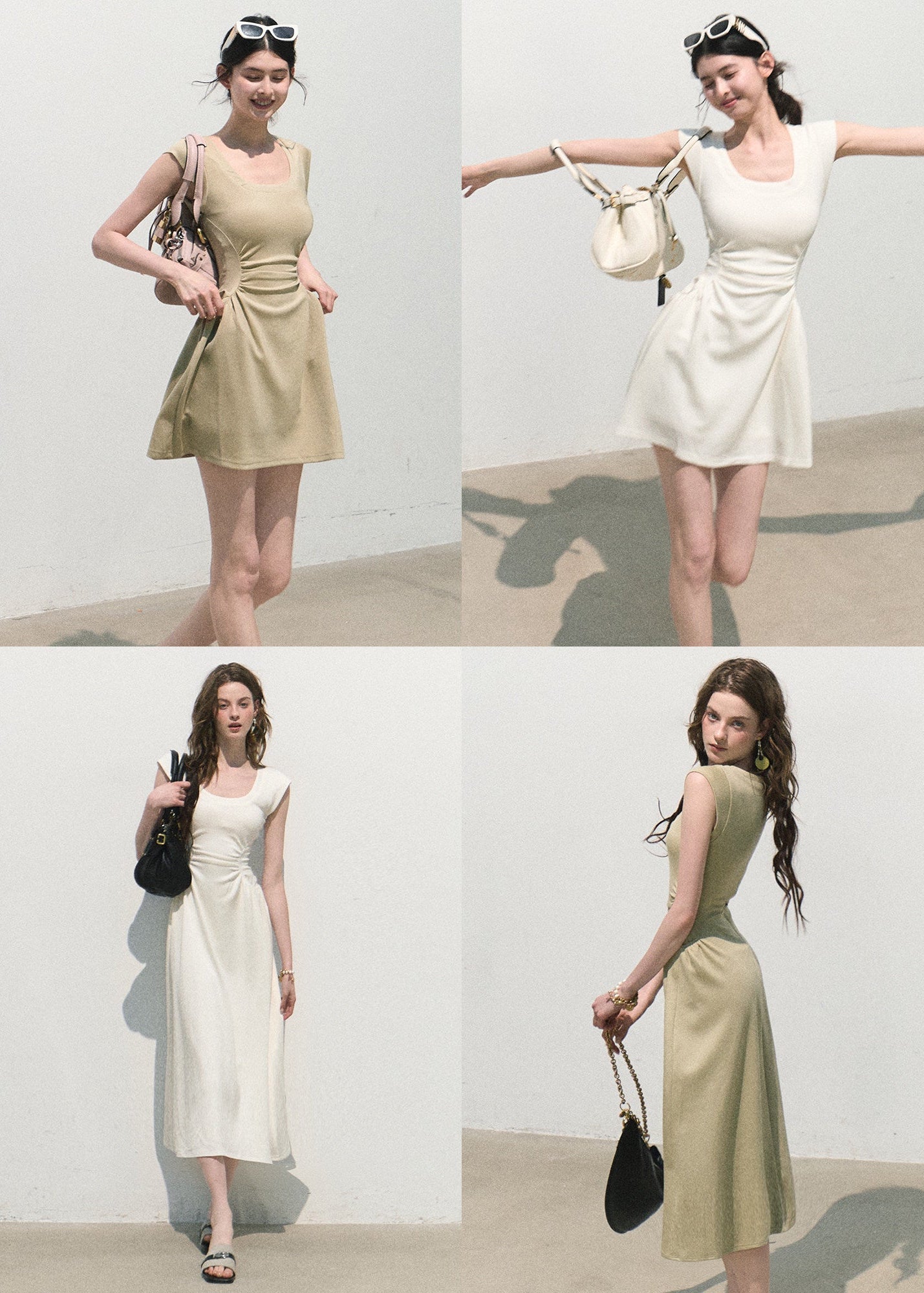 oakmoo dress, white tank dress, a-line summer dress, waist cinching dress, korean minimal dress, elegant summer dress, white vacation dress, short white dress, long white dress, refined tank dress, quiet luxury dress, feminine summer outfit