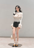 Korean feminine top, winter lace top, plush lace shirt, long sleeve lace top women, soft Korean style clothing, feminine winter outfit, French style lace top, slim fit winter top, elegant lace blouse, soft girl aesthetic top, winter layering top, romantic knit top, Korean fashion winter, delicate lace shirt, aesthetic winter wear, feminine shawl top
