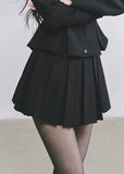 korean pleated skirt set women, korean suit skirt two piece, french style black skirt outfit, seoul chic tailored suit set, korean luxury blazer skirt set, korean elegant black suit outfit, hot girl pleated skirt fashion, modern korean business casual, korean preppy skirt set, french minimalist two piece women, seoul fashion autumn outfit, korean feminine formalwear, black two piece set women, kfashion black pleated skirt, elegant korean office outfit