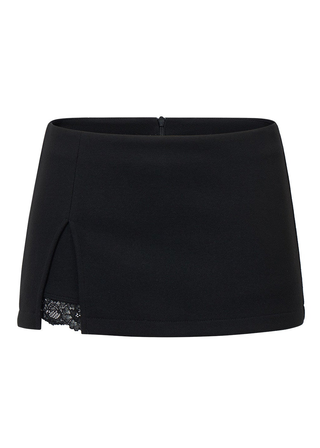 Women's low-rise fitted mini skort with lace panel detail