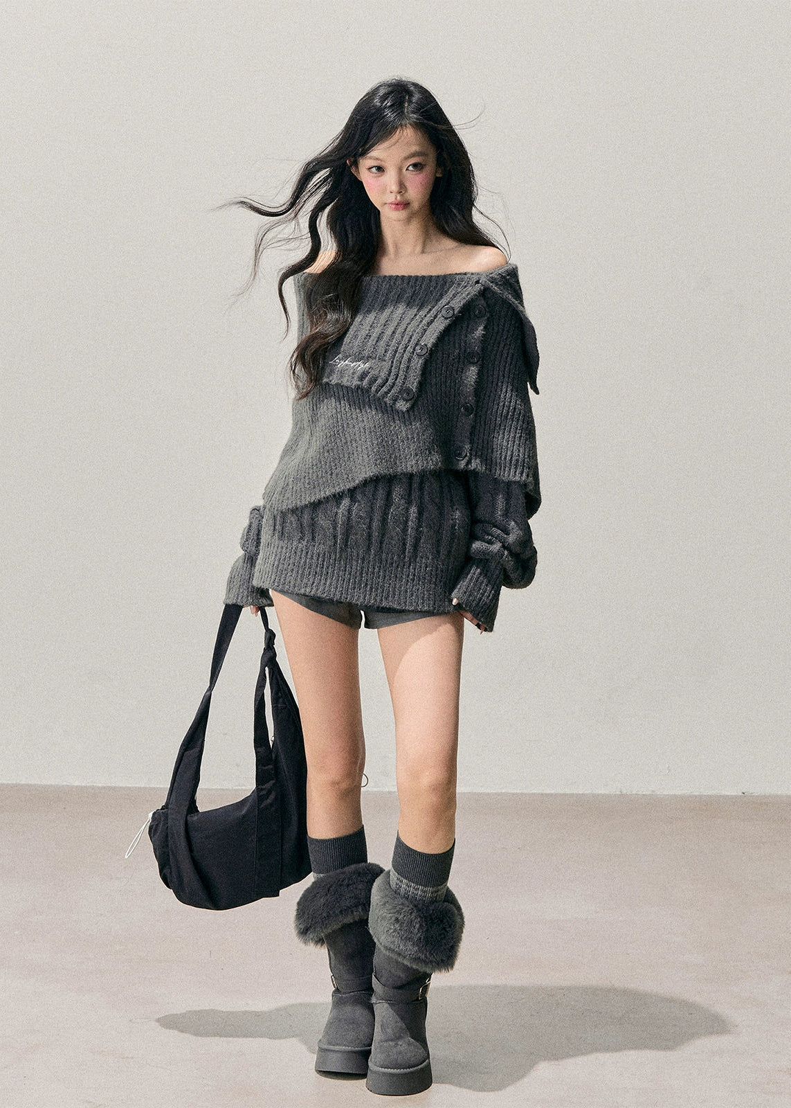 Korean knit set, off shoulder sweater set, winter knitted two piece outfit, Korean aesthetic knitwear, soft girl winter outfit, feminine knit top, off shoulder knit sweater, ribbed knit two piece, AOMALM knit set, Korean fashion winter outfits, cozy winter knit set, oversized knit sweater Korean, cute winter matching set, soft feminine knitwear, Korean girl style outfit, winter soft knit top, moody winter aesthetic clothing, trendy knit two piece women.