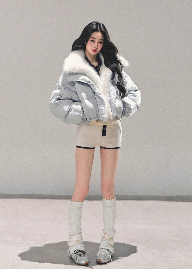 AomalM down jacket, aphasia blue jacket, white duck down puffer, Korean winter jacket women, cropped down jacket, fluffy collar puffer, warm thick jacket, soft blue winter coat, Korean fashion outerwear, winter short puffer, stylish duck down coat, feminine winter jacket, cozy winter outfit, trendy Korean puffer, lightweight warm jacket, plush collar jacket, cold weather coat women, aesthetic winter fashion, blue puffer jacket women, soft touch down jacket, high-warmth winter coat