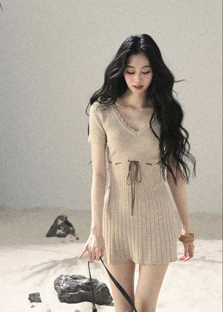 Gentle Evening Breeze Knit Mini Dress – nowa