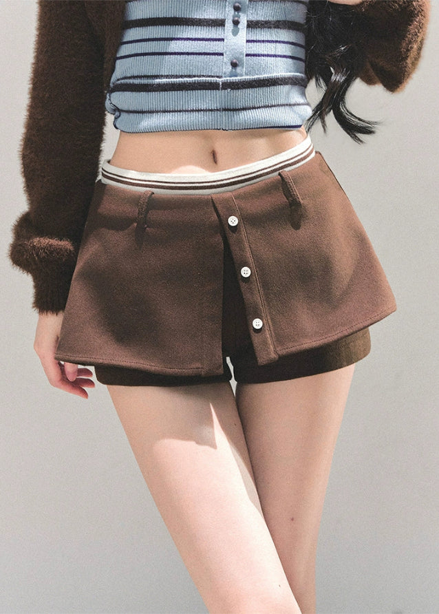 korean mini skirt, black a line skort, slimming culottes women, miu kochi skirt, seoul fashion mini, autumn short skirt, a line culottes, korean vibe outfit, street chic mini skirt, fw25 womens fashion
