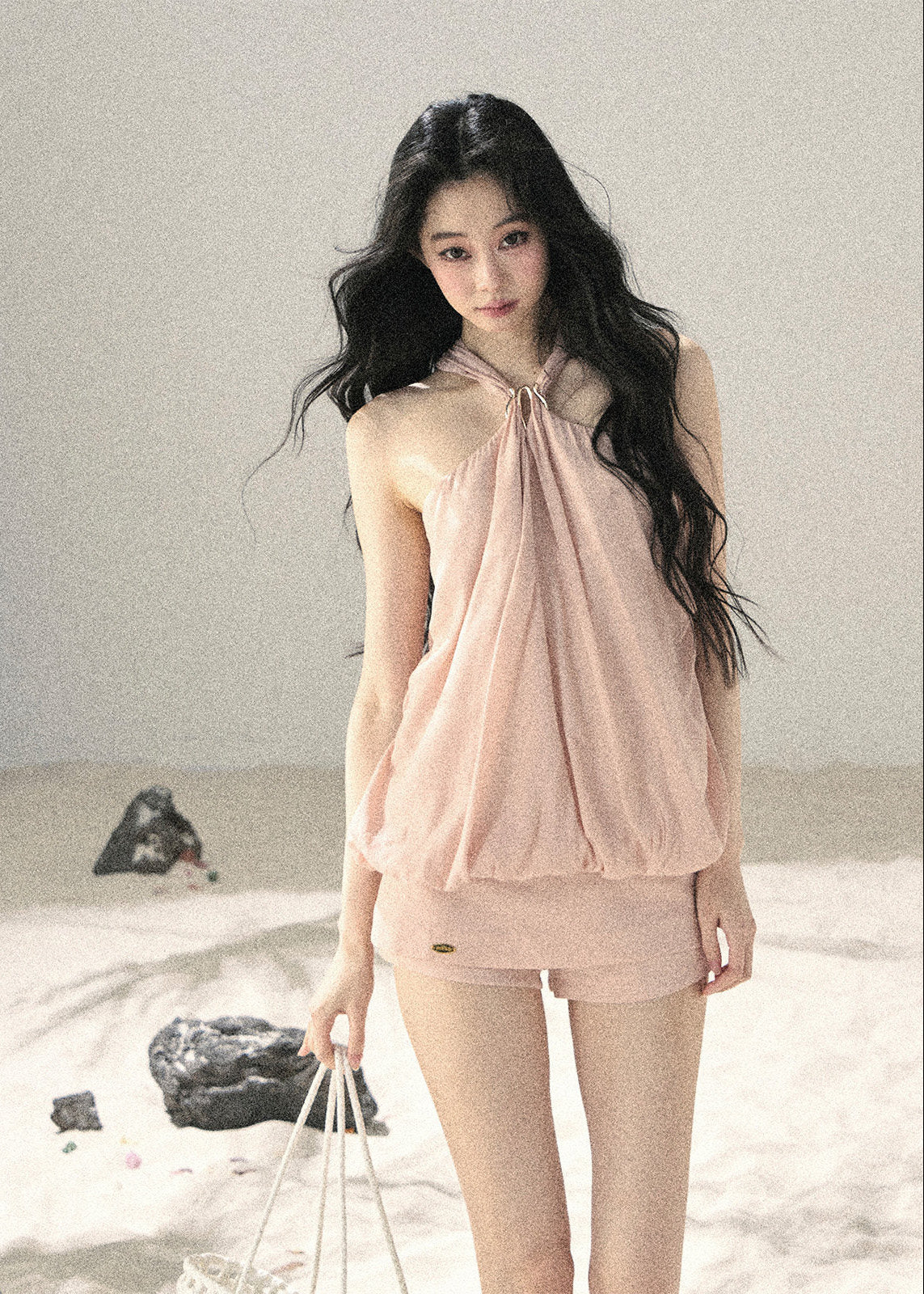 Soft pink French-inspired two-piece summer set