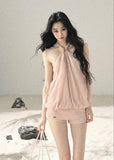 Soft pink French-inspired two-piece summer set