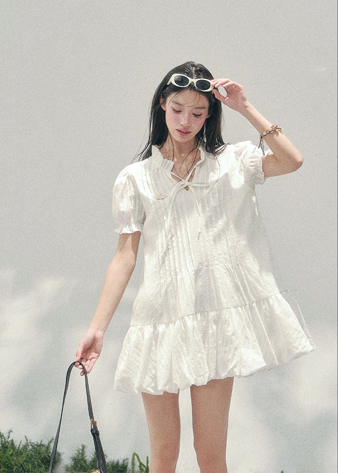 AOMALM plaid puff sleeve dress, French romantic mini dress women, feminine doll dress spring outfit, Korean elegant plaid dress, quiet luxury romantic dress, Parisian inspired puff sleeve mini, delicate pleated plaid dress women, romantic Korean French aesthetic clothing, lightweight spring plaid dress, refined feminine mini dress style, elegant casual spring outfit women, soft luxury womenswear dress, vintage inspired plaid mini dress, luxury Korean designer inspired dress