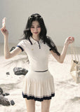 Crushed Moonlight Knit Top & Skirt Set