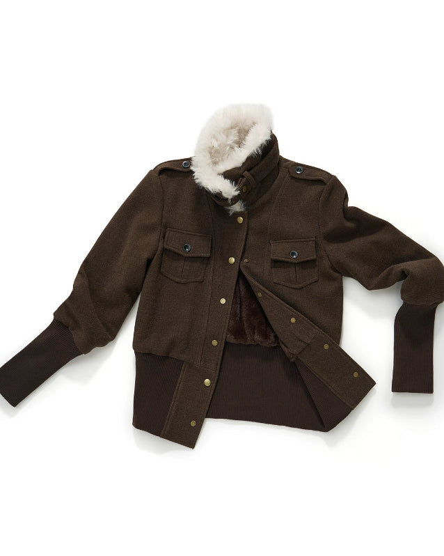 retro wool jacket women, slim fit woolen jacket, vintage brown wool coat, Korean fashion wool jacket, structured wool blazer women, winter wool jacket women, retro button wool top, slim silhouette wool coat, brown woolen outerwear, high-end Korean style jacket
