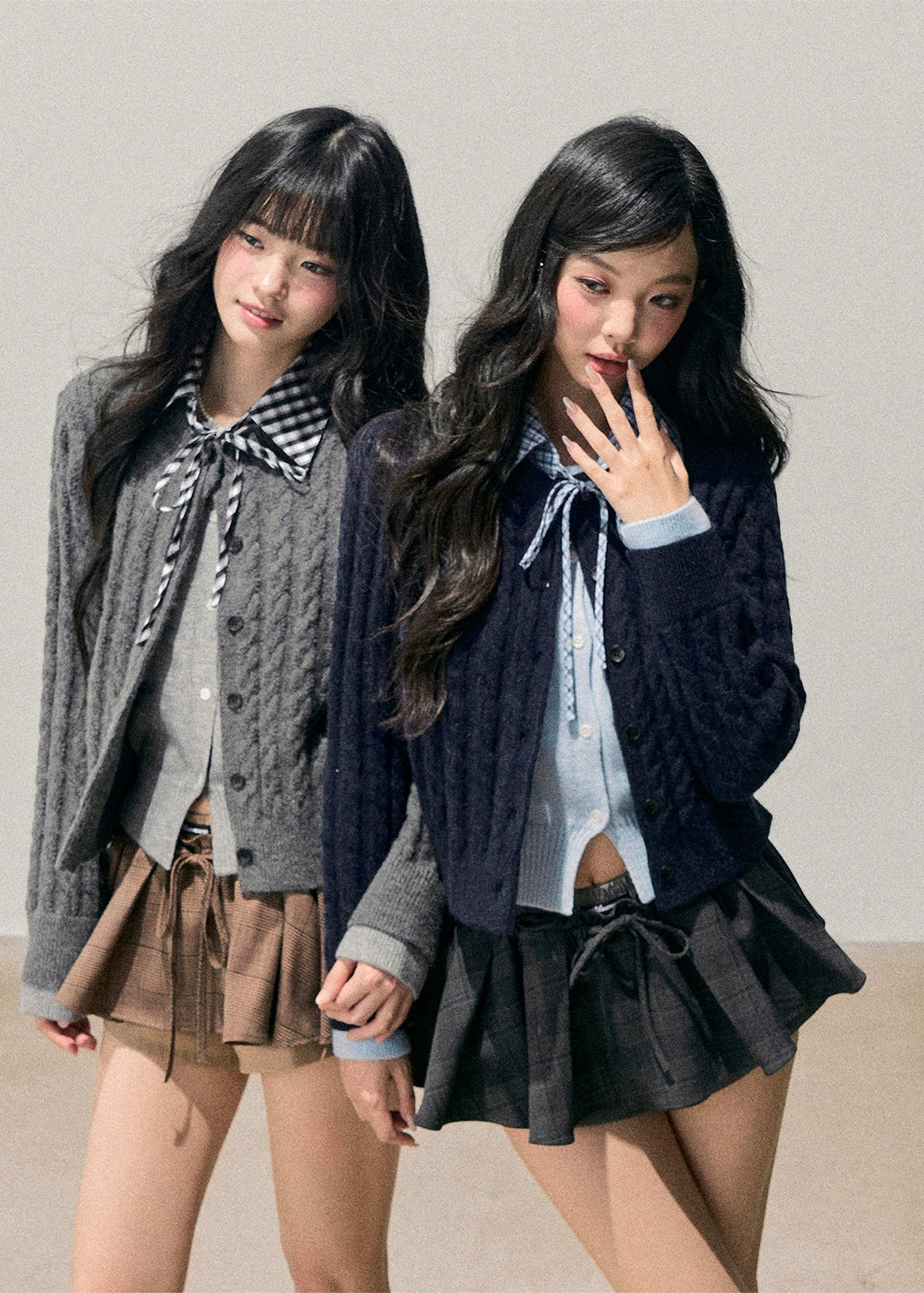 korean knit cardigan, faux two piece sweater, twist knitted cardigan, contrast collar cardigan, gingham collar knit, layered look sweater, winter korean fashion top, cable knit cardigan women, aomalm cardigan, preppy korean style sweater, winter knitwear women, soft feminine knit top, cute korean cardigan outfit, warm winter sweater women, korean fashion 2025, layered cardigan women, knitted tops winter, aesthetic korean clothing, long sleeve knit cardigan, preppy knit top, girly winter outfit, stylish knit