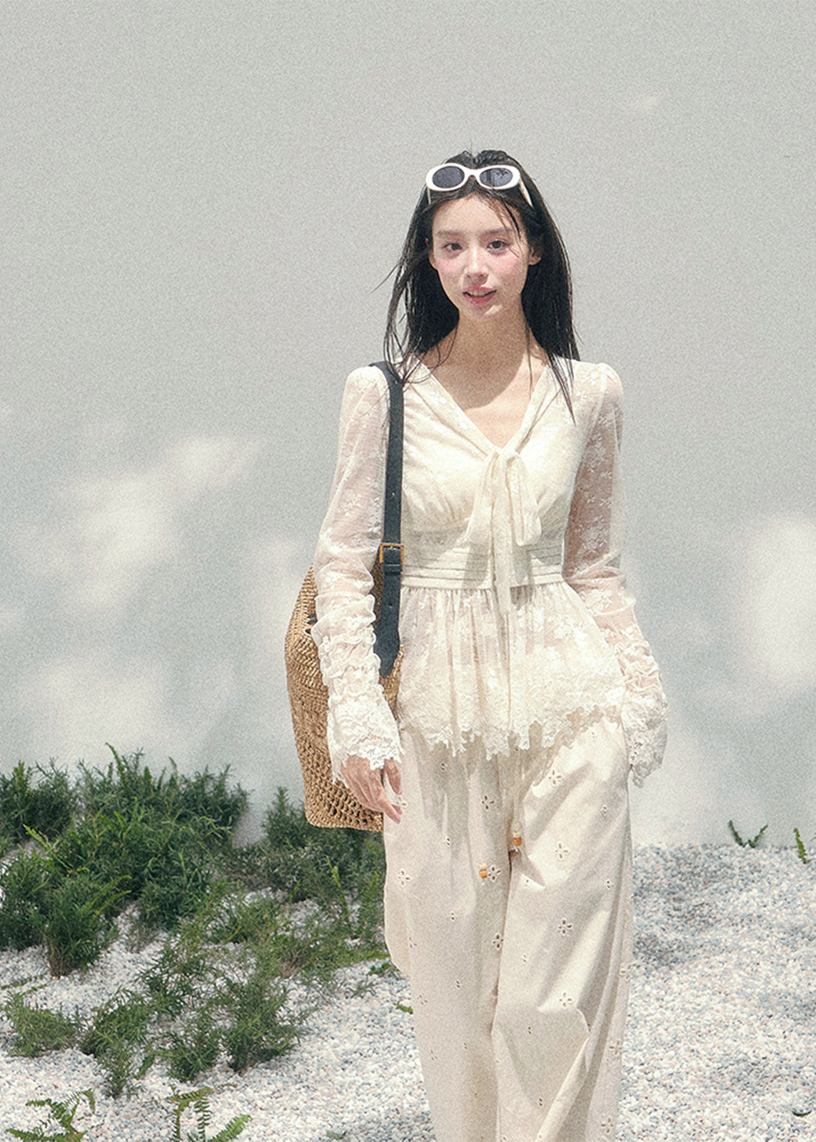 lace v neck top women, sheer lace blouse spring, waist slimming lace top, french style spring top, aomalm lace top, feminine sheer t shirt, elegant spring layering top, lightweight lace blouse women, refined casual women top, korean french style clothing, delicate lace detail top, modern women blouse, soft transparent top women, romantic spring fashion, understated luxury lace top