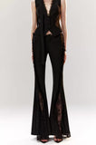 Original lace flared pants high waist