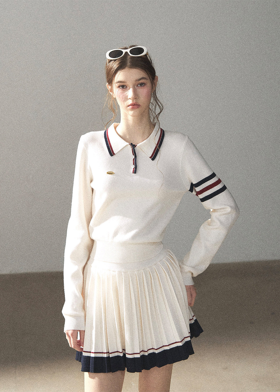 Crushed Moonlight Knit Top & Skirt Set
