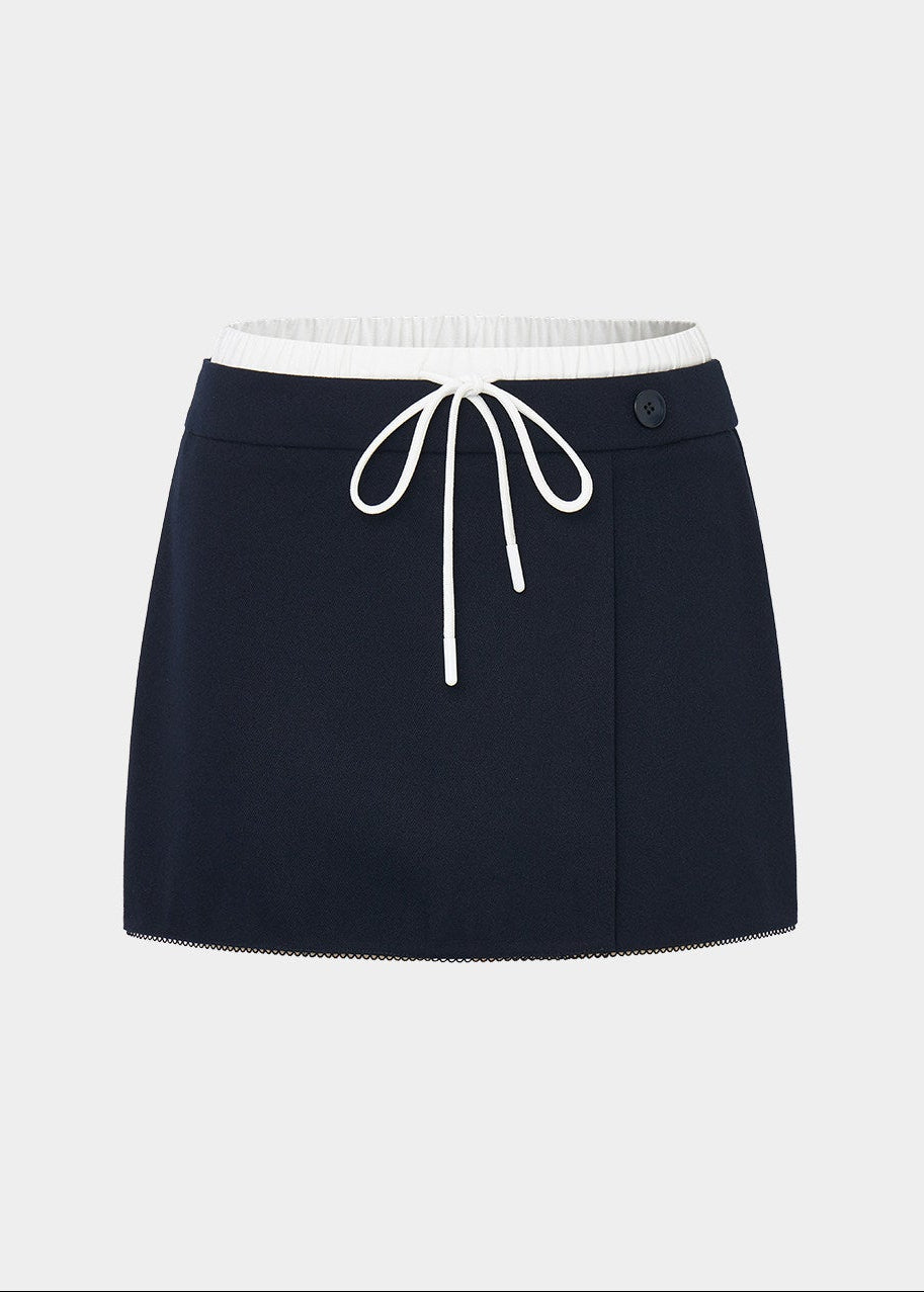 mini skirt women, drawstring skirt, layered waist skirt, korean fashion skirt, spring outfits 2026, casual spring outfits, slim fit mini skirt, contrast detail skirt, aesthetic fashion skirt, modern feminine clothing, versatile mini skirt, chic everyday outfit, parisian style clothing, refined casual wear, clean silhouette skirt, trendy mini skirt, spring wardrobe essential, fitted skirt women, street style skirt, minimal fashion skirt
