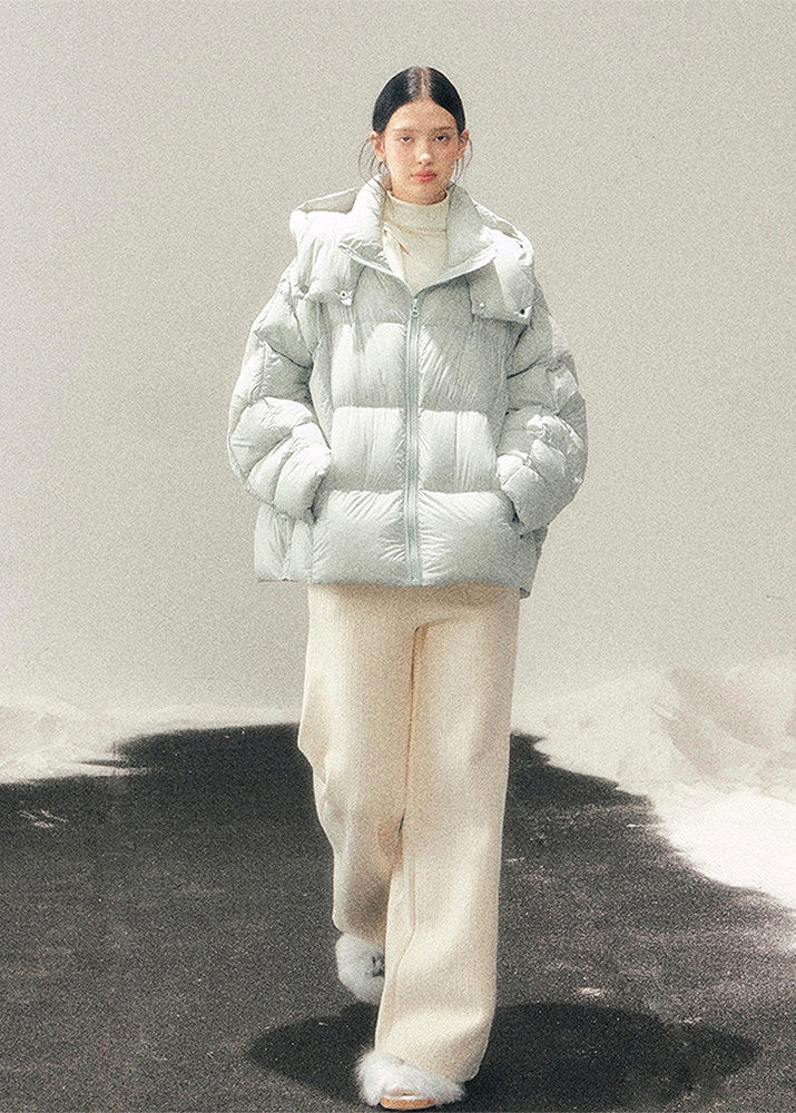 AOMALM down jacket, white duck down jacket women, bread puffer jacket, Korean winter down coat, thickened winter jacket women, warm puffer jacket, oversized down jacket women, soft feminine winter coat, winter down outerwear, Korean aesthetic puffer, cozy winter jacket women, lightweight down coat, high collar down jacket, snow winter jacket