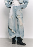 wide leg jeans women, distressed jeans women, ripped denim jeans, grunge outfit women, edgy outfit women, street style jeans, punk style clothing, y2k edgy outfit, alternative fashion women, oversized denim pants, raw edge jeans, baggy jeans women, urban streetwear women, dark aesthetic outfit, vintage washed jeans, statement denim pants, loose fit jeans women, rebellious fashion outfit, underground fashion women, distressed wide jeans