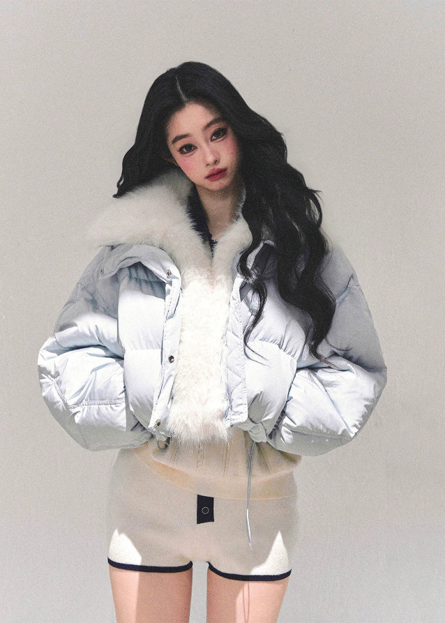 AomalM down jacket, aphasia blue jacket, white duck down puffer, Korean winter jacket women, cropped down jacket, fluffy collar puffer, warm thick jacket, soft blue winter coat, Korean fashion outerwear, winter short puffer, stylish duck down coat, feminine winter jacket, cozy winter outfit, trendy Korean puffer, lightweight warm jacket, plush collar jacket, cold weather coat women, aesthetic winter fashion, blue puffer jacket women, soft touch down jacket, high-warmth winter coat