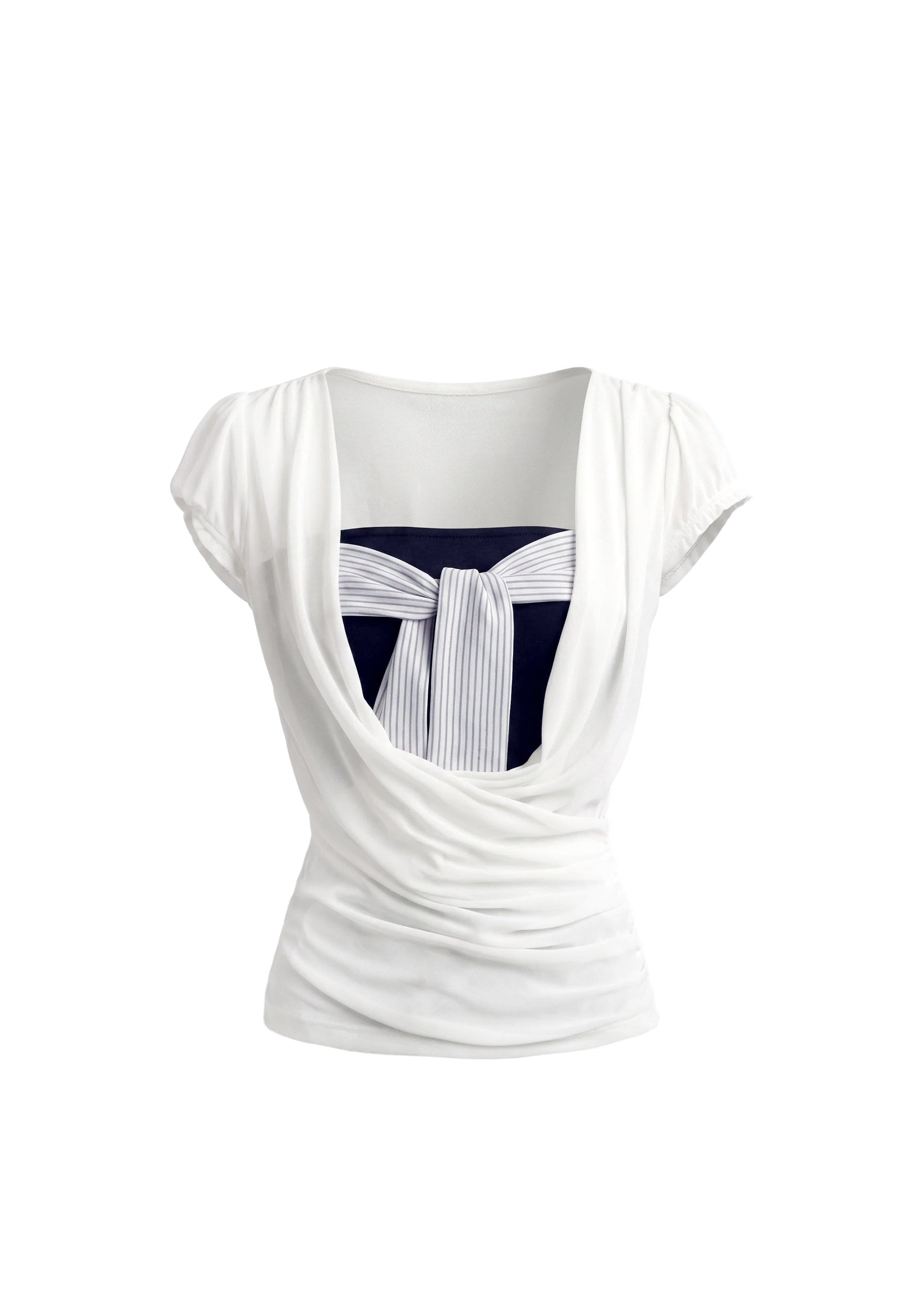 fragileheart top, korean summer top, color block top, layered summer top, strapless inner top, feminine korean fashion, preppy fitted top, contrast layered tee, cute summer top, soft girl korean outfit, ribbon detail top, stylish casual top