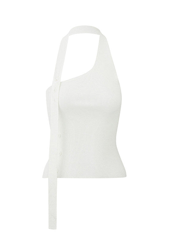 halter neck top women, knit halter top, korean fashion top, summer outfit ideas, brunch outfit ideas, slim fit knit top, aesthetic fashion top, modern feminine clothing, parisian style clothing, versatile summer top, chic going out top, lightweight knitwear, soft girl aesthetic outfit, minimal style top, trendy summer top, fitted halter top, casual summer outfit, stylish basic top, feminine outfit top, breathable knit top