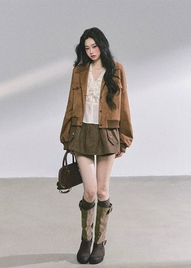 high end french blouse, lace ruffle top, v neck lace shirt, autumn korean fashion top, slimming ruffle blouse, elegant lace blouse women, korean romantic style shirt, vintage frill top women, chic feminine blouse, aesthetic korean outfit top