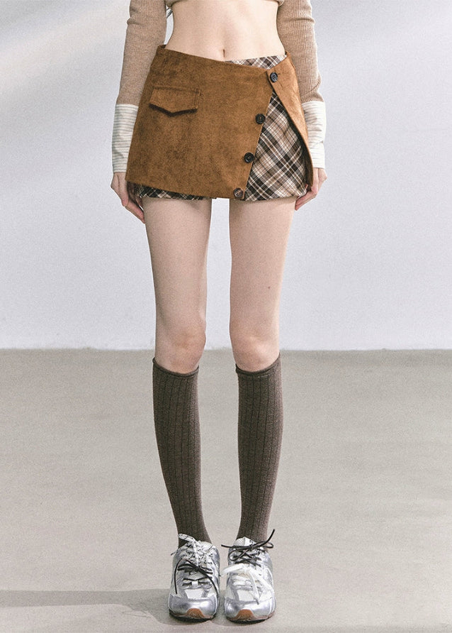 korean two piece set, plaid mini skirt outfit, suede jacket set women, seoul street fashion, preppy korean outfit, french hepburn style set, autumn matching outfit women, korean chic blazer set, trendy korean clothing 2025, seoul preppy look, brown plaid skirt, vintage academic outfit, elegant french suit, nom alm collection, modern korean style