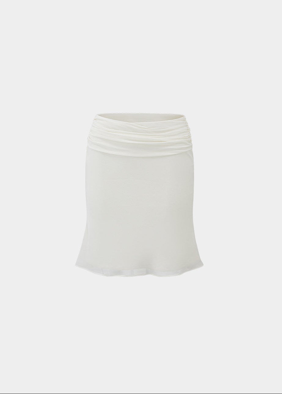 hollow tie neck top, hip wrap skirt set, mermaid skirt set, Korean feminine set, ruffled shirt set, sheer panel two piece set, keyhole top and skirt, romantic skirt set, fitted two piece outfit, date night outfit, elegant Korean fashion, feminine co ord set, caramel brown skirt set, pure desire outfit, summer skirt set