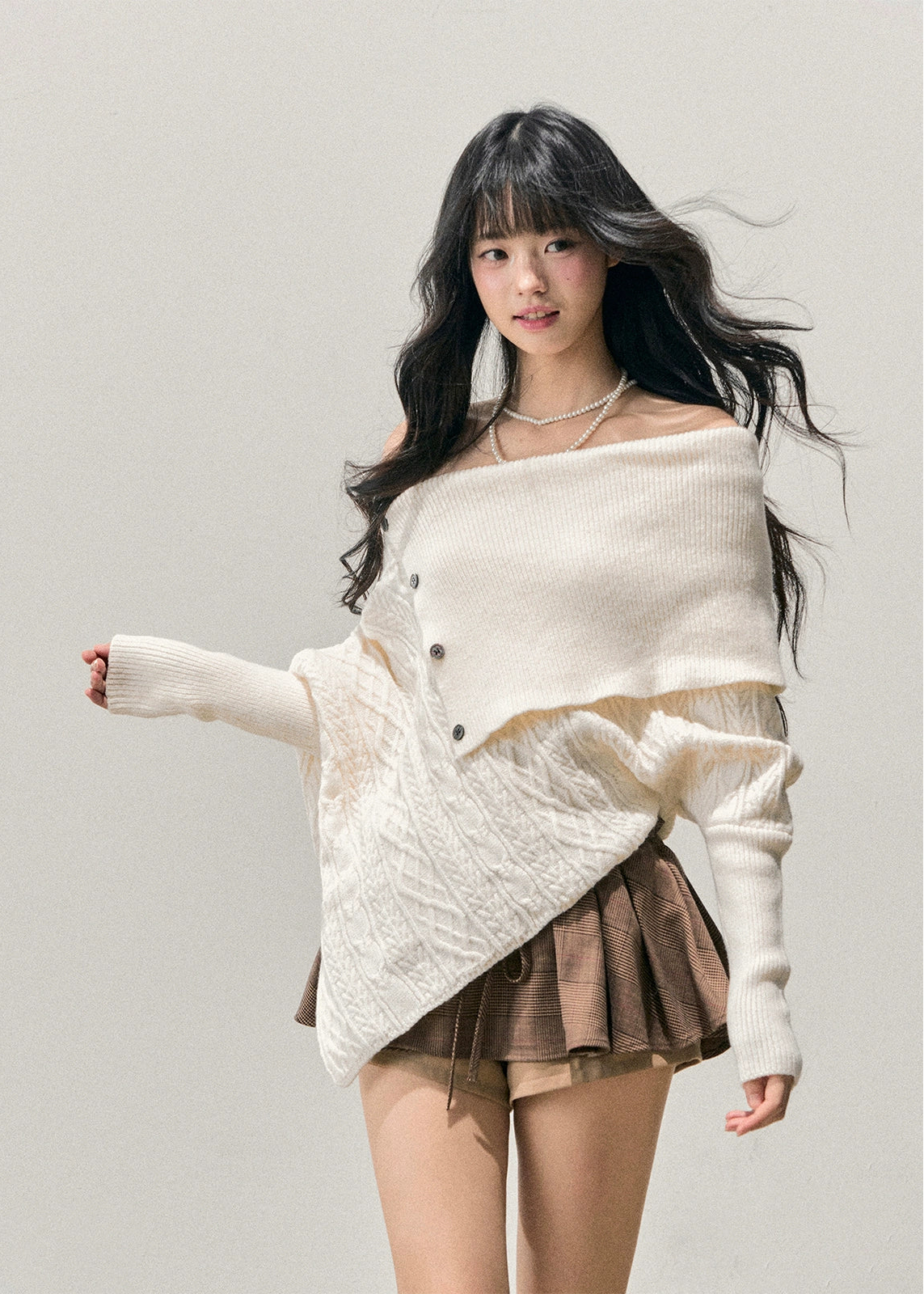 snow country sweater, one shoulder knit, Korean twist sweater, asymmetrical knit top, winter feminine knit, soft Korean fashion, AOMALM sweater, off shoulder winter top, twist cable knit, Korean girl aesthetic outfit, soft girl winter top, French knit sweater, irregular knit design, cozy winter knit, elegant off shoulder top, trendy Korean knitwear, winter twist pullover, romantic knit sweater, feminine winter outfit, AOMALM winter collection