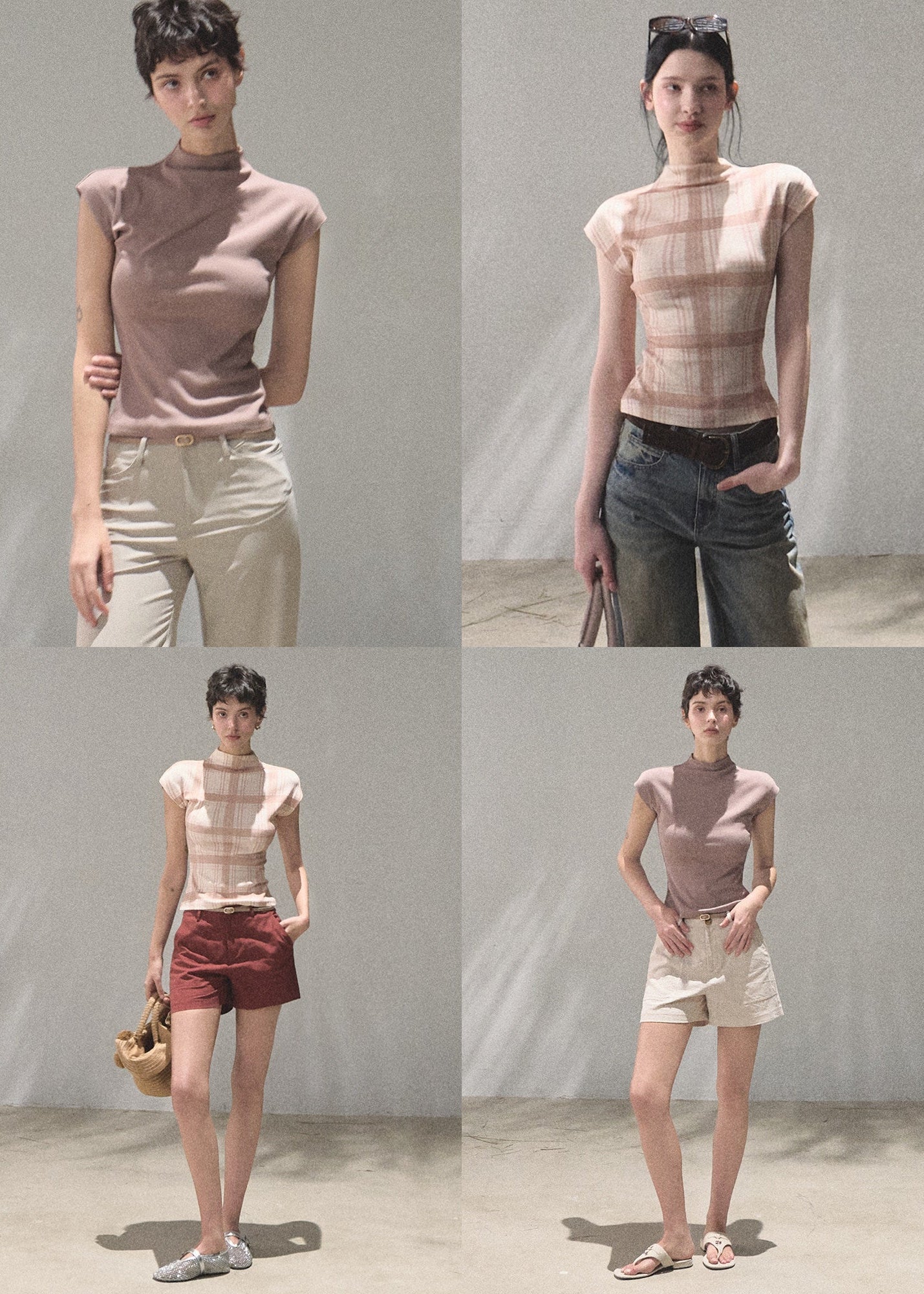 oakmoo top, slim short sleeve t-shirt, lyocell cotton top, korean minimal fashion, striped summer top, waist skimming tee, soft fitted t-shirt, quiet luxury basic top, breathable summer tee, minimalist summer outfit, refined casual top, everyday slim tee