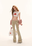 crop t shirt women, graphic tee women, strawberry print top, korean fashion top, summer outfit ideas, casual outfit women, baby tee women, aesthetic outfit women, y2k outfit top, cute summer top, slim fit crop top, trendy graphic tee, street style outfit, playful fashion top, everyday casual top, fashion forward top, summer streetwear women, retro style tee, statement crop top, fun summer outfit