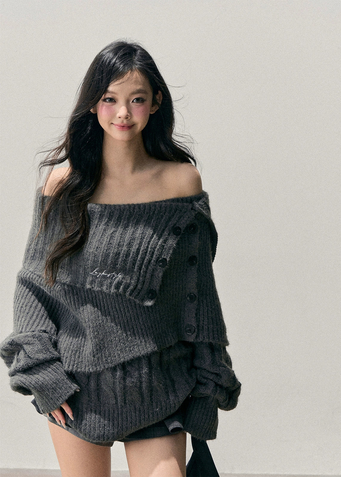 Korean knit set, off shoulder sweater set, winter knitted two piece outfit, Korean aesthetic knitwear, soft girl winter outfit, feminine knit top, off shoulder knit sweater, ribbed knit two piece, AOMALM knit set, Korean fashion winter outfits, cozy winter knit set, oversized knit sweater Korean, cute winter matching set, soft feminine knitwear, Korean girl style outfit, winter soft knit top, moody winter aesthetic clothing, trendy knit two piece women.