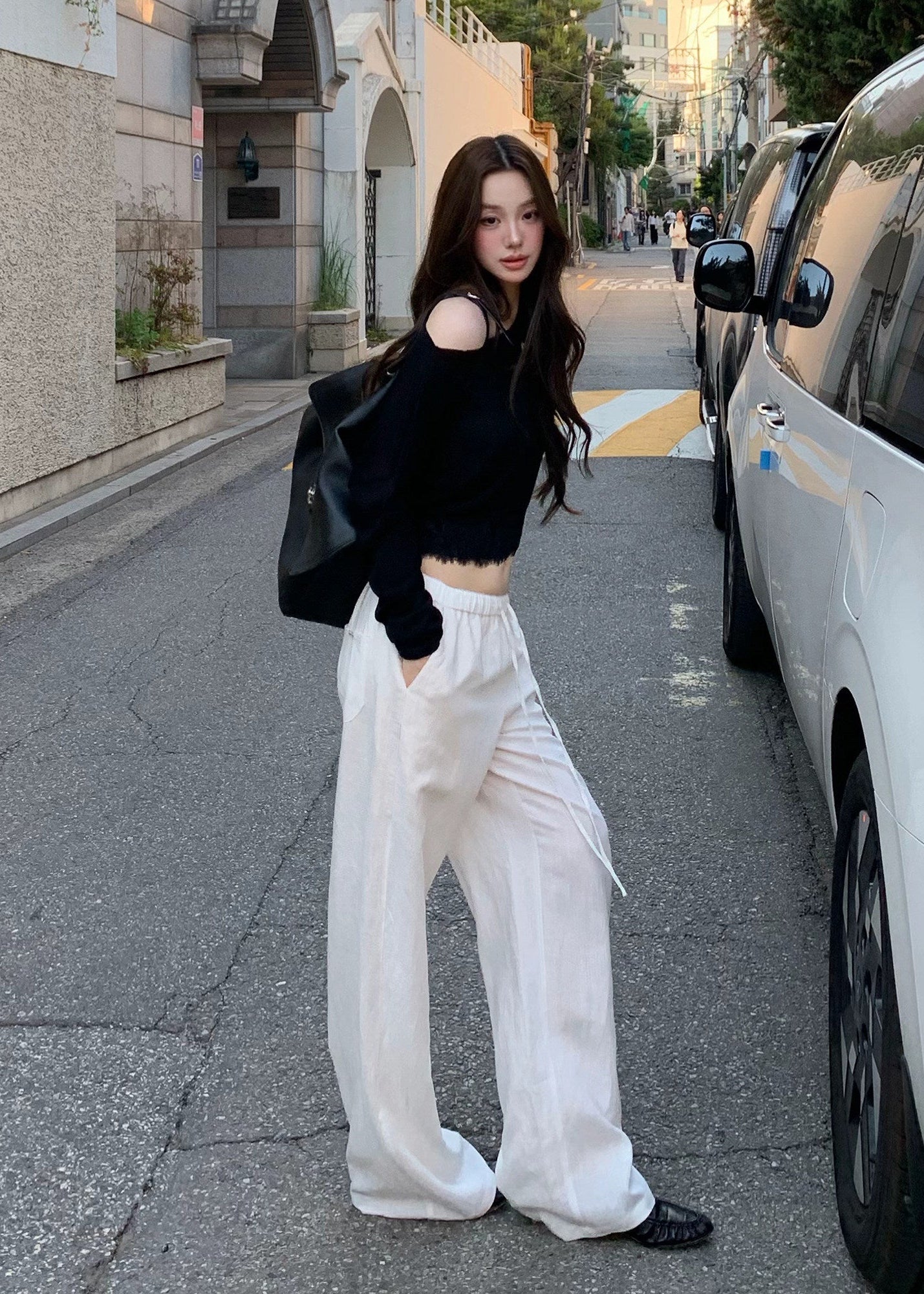 white wide leg pants, drawstring pants women, straight leg pants women, lyocell linen pants, relaxed commuter pants, white casual trousers, draped wide leg pants, summer white pants, feminine Korean fashion pants, minimal wide leg trousers, vacation outfit pants, soft lounge pants women, full length white pants, relaxed fit trousers, elegant casual pants