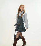 Denim short suspender dress
