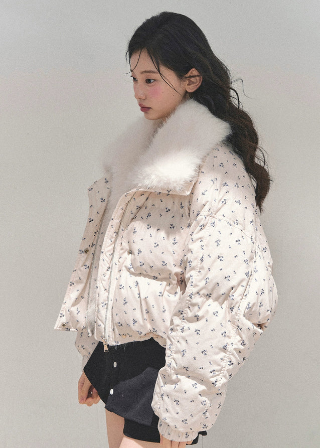 AOMALM down jacket, Korean winter jacket women, cropped fur hood jacket, white duck down coat, soft girl winter outfit, blue cropped puff jacket, warm thick down coat, Korean fashion 2025 winter, feminine winter jacket, plush collar down coat