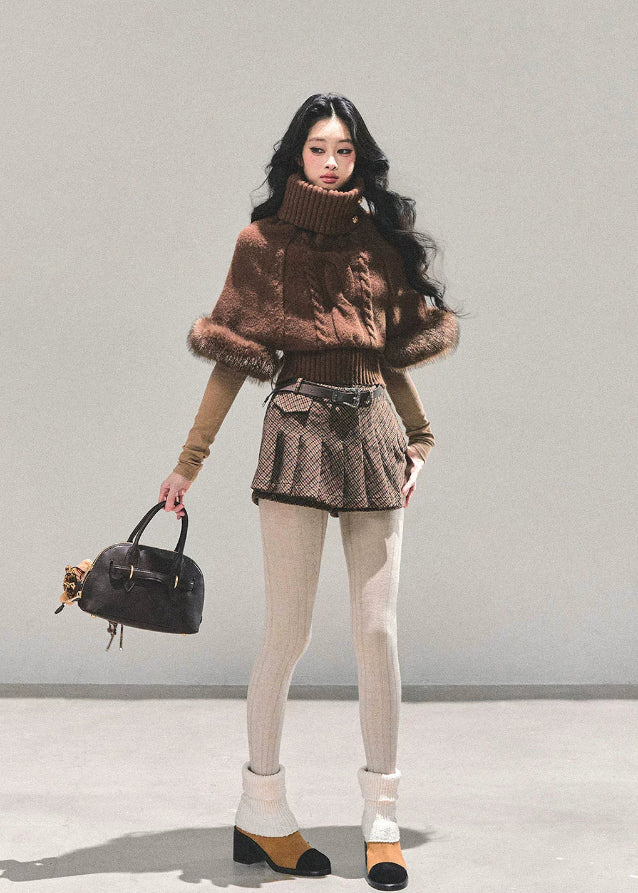 mohair turtleneck sweater women, grey twist knit top, korean autumn winter sweater, cable knit high neck top, soft mohair knitwear, plush sleeve sweater, fw25 korean fashion, warm winter knit top, elegant grey sweater women
