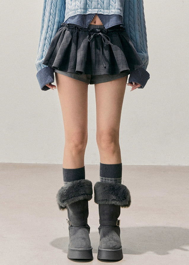 puffy plaid skirt, plaid culottes women, AOMALM skirt, winter balloon skirt, autumn plaid fashion, Korean style skirt, retro plaid mini, slimming puffy skirt, high-waisted culottes, Maillard skirt women, cute winter bottoms, feminine Korean outfit, puff skirt shorts, warm plaid culottes, college girl autumn look, puffy mini skirt women, fashion culottes winter, A-line balloon skirt