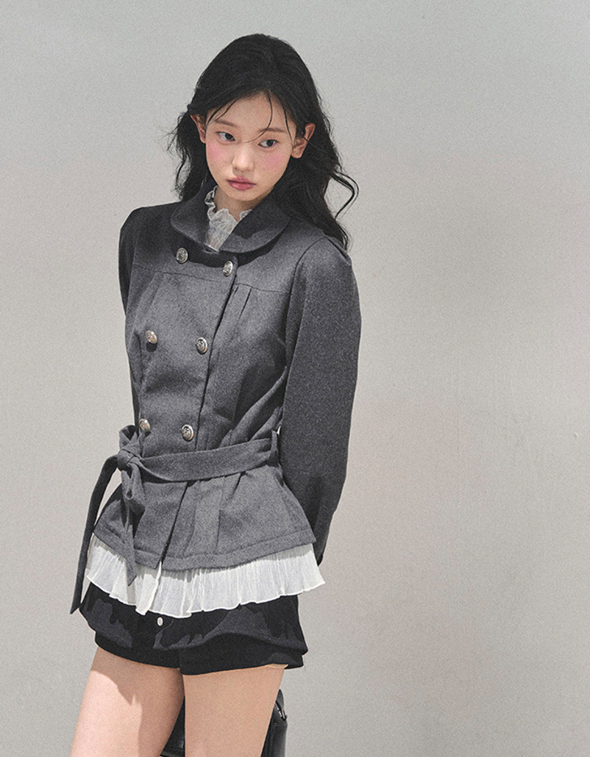 AOMALM blazer, French style blazer women, Korean feminine blazer, winter women blazer, waist tie blazer, tailored blazer women, soft structure blazer, elegant winter jacket women, Korean fashion blazer, French chic outerwear, slim fit blazer women, autumn winter blazer, feminine jacket women, casual dressy blazer, Korean aesthetic clothing