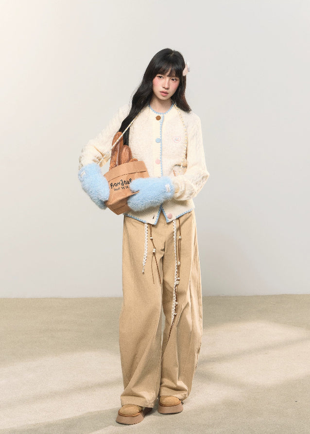 retro pastel cardigan, sweet contrast knit, colorful button cardigan, Korean girly fashion, AW knitwear, fluffy cream knit, soft cozy retro sweater, umoumo aesthetic, girly pastel cardigan, contrast trim knit jacket, embroidered heart cardigan, autumn winter Korean style, warm woolen cardigan girl, pastel cable knit, cute trendy knitwear, Fragileheart soft mood, cozy cute cardigan, pastel colorblock knit top, Korean sweet girl outfit