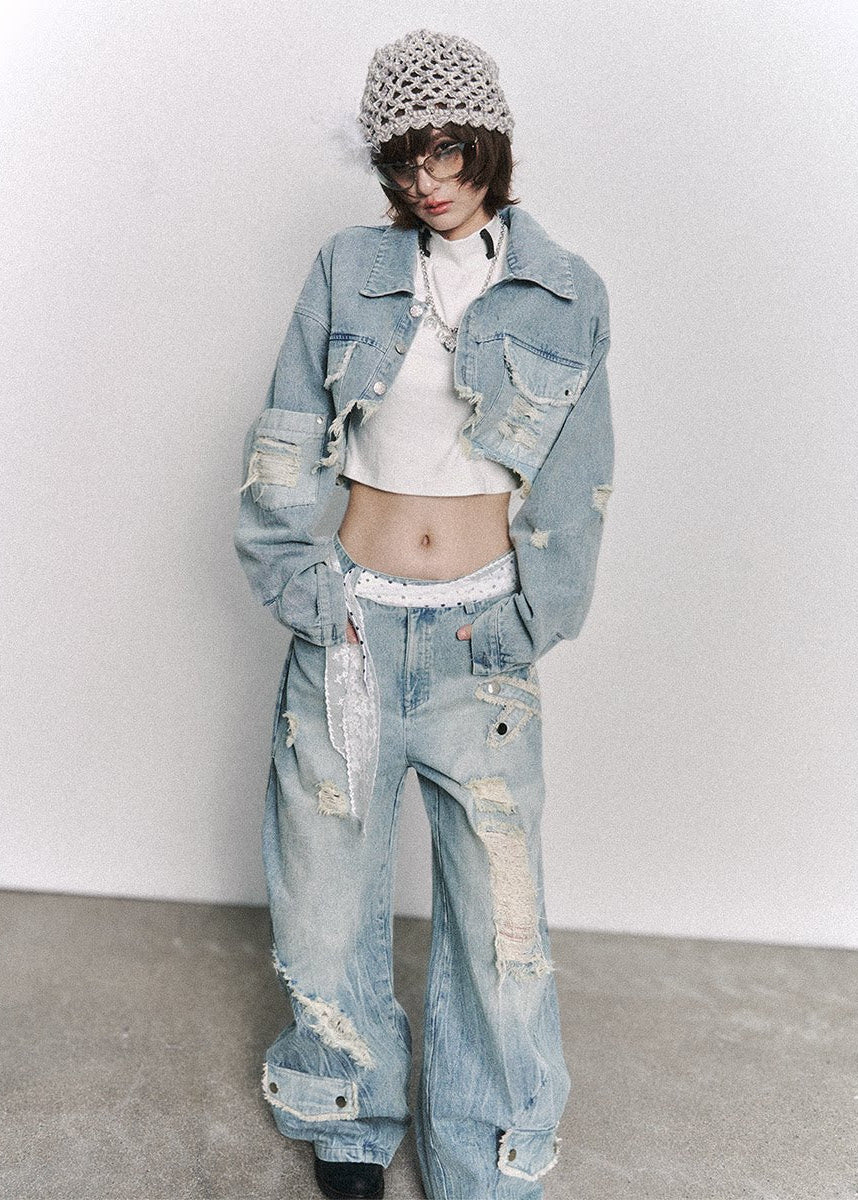 wide leg jeans women, distressed jeans women, ripped denim jeans, grunge outfit women, edgy outfit women, street style jeans, punk style clothing, y2k edgy outfit, alternative fashion women, oversized denim pants, raw edge jeans, baggy jeans women, urban streetwear women, dark aesthetic outfit, vintage washed jeans, statement denim pants, loose fit jeans women, rebellious fashion outfit, underground fashion women, distressed wide jeans